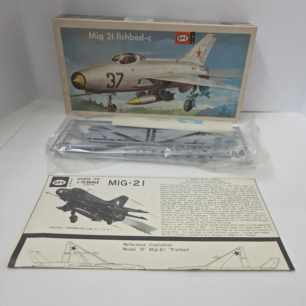 Vintage UPC Mig 21 Fishbed-c Model Plane Kit 1:72 Scale Complete